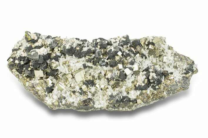 Cubic Pyrite, Sphalerite and Quartz Association - Peru #256167